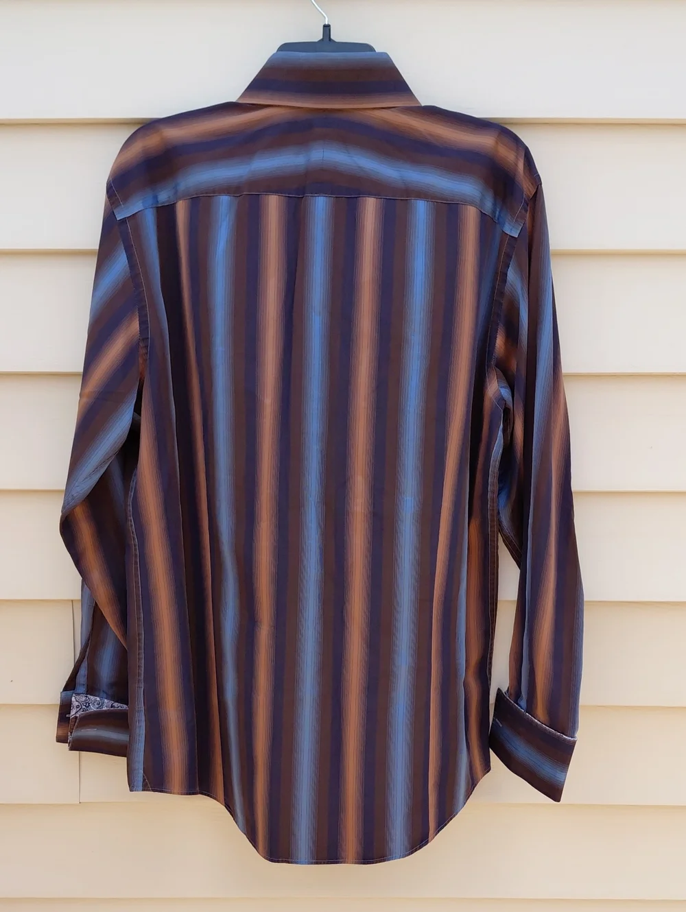 BANANA REPUBLIC  Men's Blue and Brown   Dress Shirt Size 16 - 161/2 Large